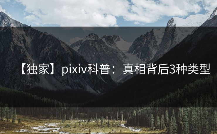 【独家】pixiv科普：真相背后3种类型