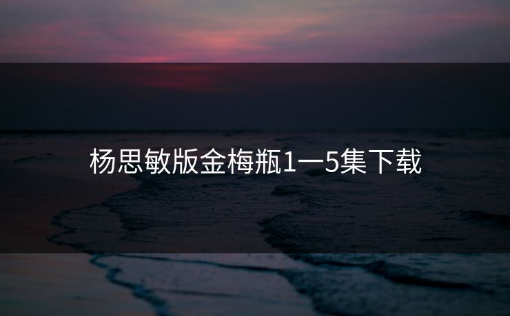 杨思敏版金梅瓶1一5集下载