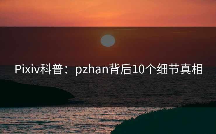 Pixiv科普：pzhan背后10个细节真相